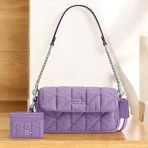 NWT Coach CBI88 Hailey Quilted Flap Bag & CBR13 Slim ID Card Case